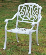 Белое кресло из литого алюминия для сада